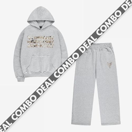MONEY CALLING FLATLOCK HOODIE + JOGGER GREY MELANGE MONEY CALLING FLATLOCK HOODIE + JOGGER GREY MELANGE