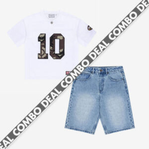 TOUCHDOWN MESH JERSEY WHITE/CAMO + DIVISION JORTS DARK BLUE