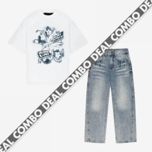 WIRED TEE WHITE + DISTINCTIVE DENIM WASHED BLUE
